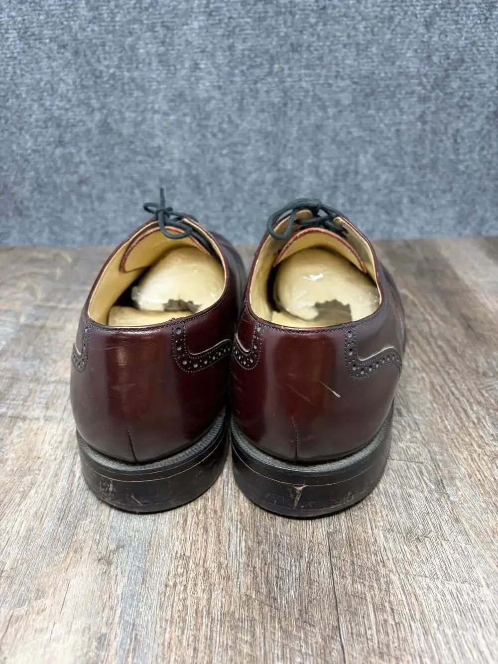 Bostonian Mens Oxfords Size 11EEE Impression Burgundy Leather Cap Toe Dress Shoe